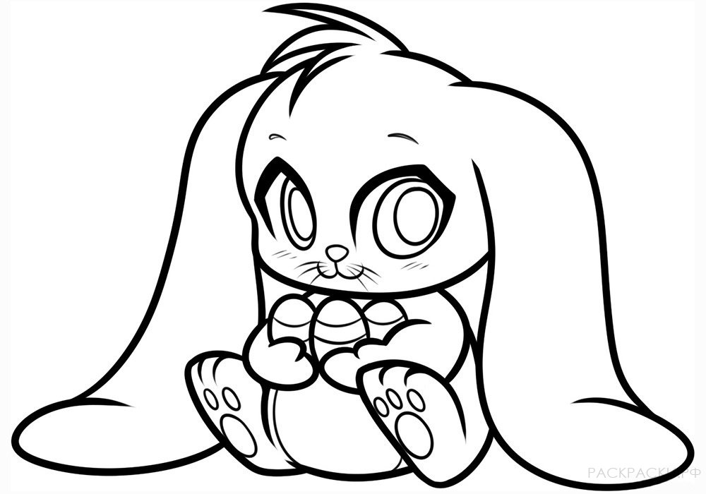 Раскраска Пасхальный кролик 2 » Раскраски.рф - распечатать картинки  раскраски для детей бесплатно онлайн!